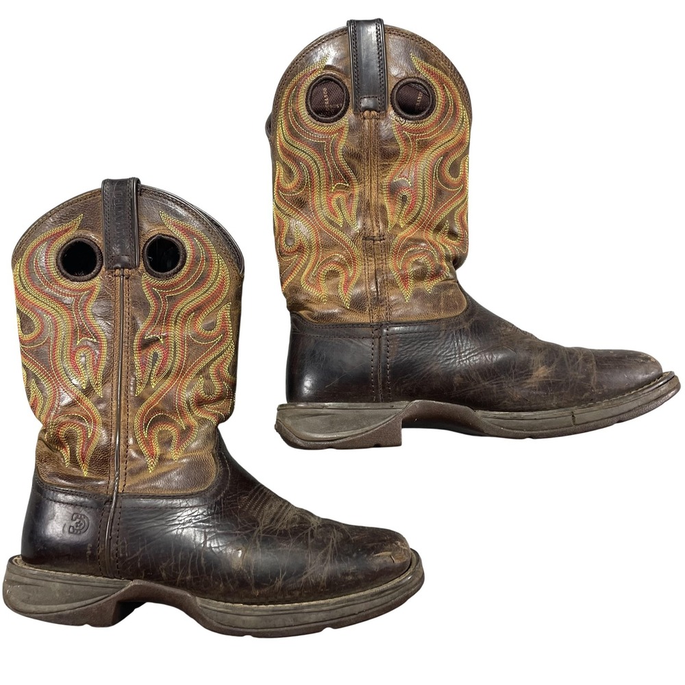 Durango Rebel Boots Mens Size 7.5 W Brown Western Square Toe Work DDB0317